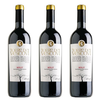 Torre dei Vescovi Merlot 75cl Red Wine Treble Wine Set